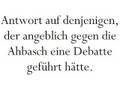 Angebliche Debatte gegen sogenannte Ahbasch