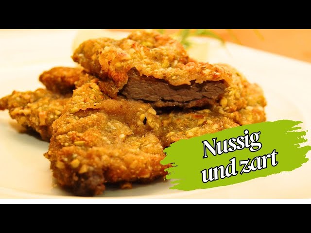 Zartes Hirschschnitzel in der Nusspanade