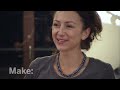 Visit SparkLab founder and designer Syuzi Pakhchyan, a maker who explores the new frontier of high tech and fashion with her space age handiwork. Syuzi attaches LEDs and audio recording devices to clothing to craft unique sound and light wearables. Then see the very first maker of electric fashion. Learn more about Syuzi Pakhchyan at www.sparklab.la