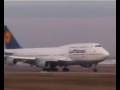 Lufthansa 747 leaves Frankfurt for Dubai. Powerful take-off!