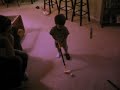 Dominic gets a good golf hit - 21 months old