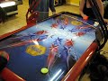 demonstration of an incredible air hockey table... this one respects no law, especially not descartes' one, causing reflections on its edges totally non-sense. actually, i guess it's the ufo level in shuffle puck caf�. no doubt about it.