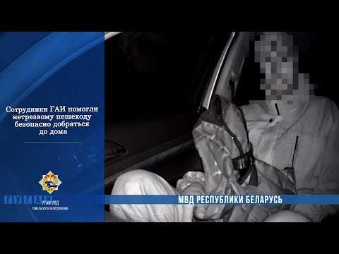 Видео. Выписали предупреждение и подвезли домой. Милиционеры помогли нетрезвому пешеходу добраться домой. видео