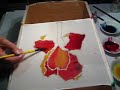 Silk painting - Flower, colouring Silk painting - Flower, colouring