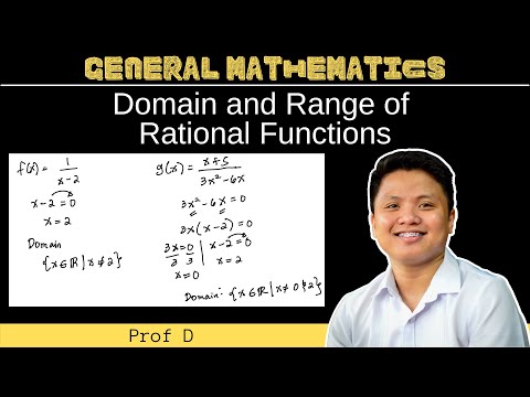 Domain and Range of Rational Functions | General Mathematics | Prof D