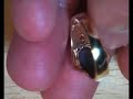 Mens 14k Solid Yellow gold Black Opal Ring
