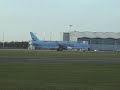 doncaster airport  uk   thomson b767 300 taxi   take off 