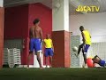 \"Three Brazilians with a Ball\"(Ronaldinho, Carlos, Robinho)