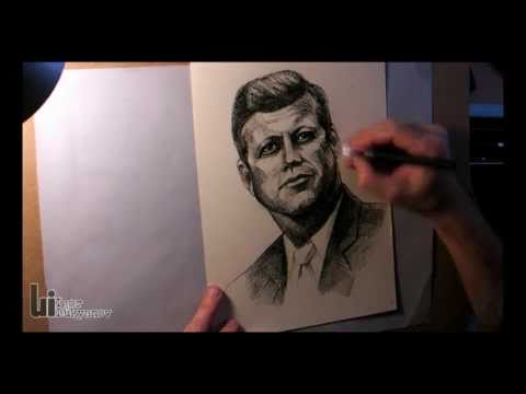 how to draw jfk step by step