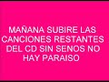 MAÑANA MAS CANCIONES SIN SENOS NO HAY PARAISO CD