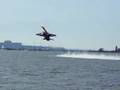 Blue Angles Jet Goes Vertical Right Above Water - air show, blue angles, cool, jet, maneuver, vertical