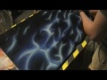 This is how to airbrush blue realistic flames.