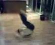 skips breakdancing baby windmills 