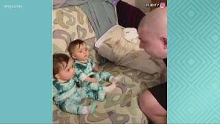 Check out this video! Twins dont recognize dad who