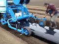 This machine can shape and compress a mound of soil, fumigate, insert trickle irrigation tape and lay plastic mulch all in the one pass. Available from Tatura Engineering Victoria Australia - Phone Alex Carter 0408 241 998