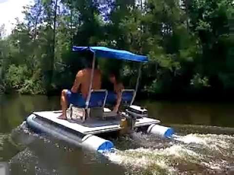 mini pontoon boat on perdido river pvc pipe paddle boat