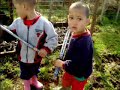 Kiwi kids hunting wild boars by horseback and swords in NZ