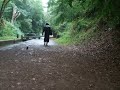 Walking in the rain in oilskins
