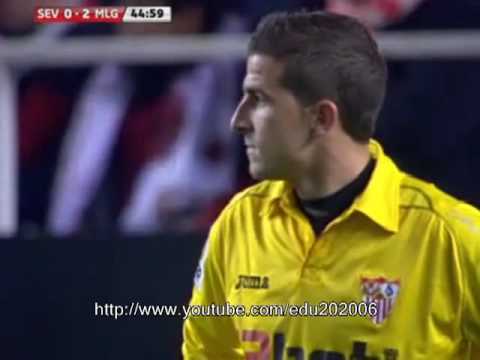 La Liga: Sevilla FC - M&aacute;laga CF, gol de Duda min 45