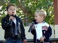 The boys sang Summer Nights at their school talent show. They got a standing ovation! :)