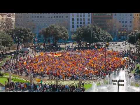 independència - Flashmob for the independence of Catalonia was recorded on the 18th of March 2012 at 12pm at the Plaça Catalunya, in Barcelona. 8.500 people filled the centr...