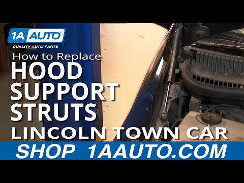 How To Install Replace Sagging Hood Support Strut Lincoln Town Car 98-02 1AAuto.com