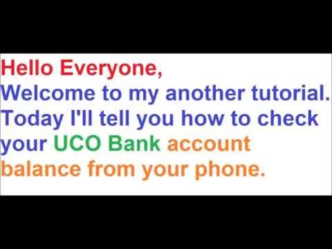 how to know uco bank account balance