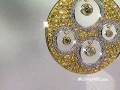 Yellow Gold and Sapphire Diamond Pendant by Neda Behnam