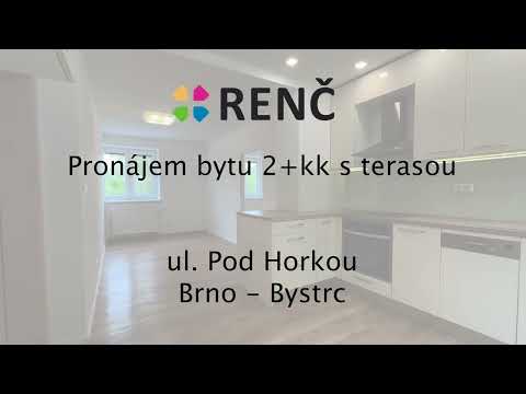 Video Pronájem bytu 2+kk (43,6 m2) s velkou terasou a výhledem do zahrady na ulici Pod Horkou v Brně - Bys