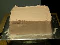 Frosting a square cake Frosting a square cake
