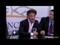 actor sean penn criticises the united kingdom for sending prince william to the falklands and suggests the uk and argentina share possible revenue from offshore oil reserves.