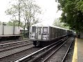 Brighton Beach Bound R40S B Express Train & Coney Island Bound R68A Q Train @ Avenue M Brighton Beach Bound R40S B Express Train & Coney Island Bound R68A Q Train @ Avenue M