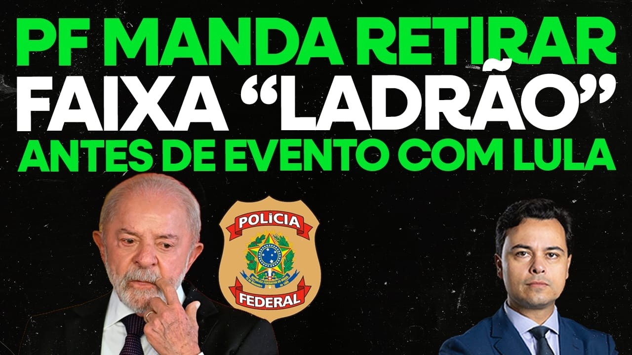 🚨 Homem é pressionado pela PF a retirar faixa “ladrão” perto de evento oficial do Lula