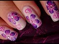 Nail Art One Stroke Fleurs Du Japon / Japanese One Stroke Flowers Nail Art