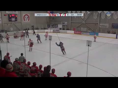 #18 Mattias Schoffner opens the scoring in Game 2 of AEHL U18AAA South Finals vs the Flames