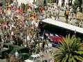 Demonstrators Stop Bus Carrying Olympic Flame in Downtown SF