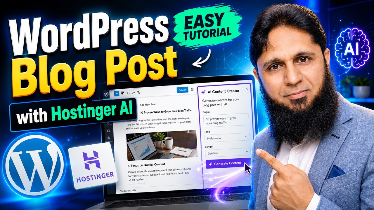 Hostinger AI Content Creator – How Create WordPress Blog Post  with AI – Easy Tutorial