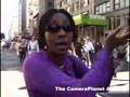 woman on stree just up from path train