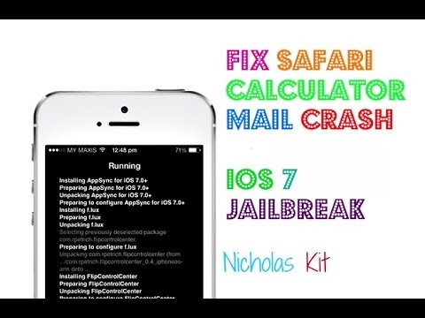 How To Fix Safari, Mail, Calculator CRASH For iOS 7.0.4 Evasi0n Jailbreak