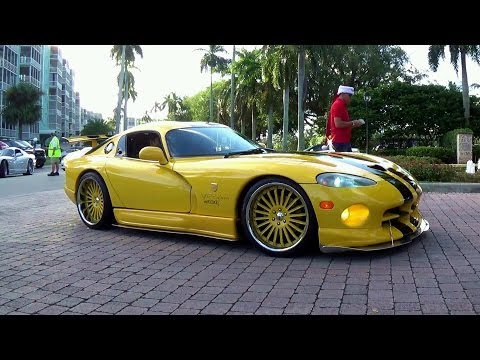 250 Supercars arriving to Exotic car toy rally 2013 Miami. The World's Best Supercars Drive By