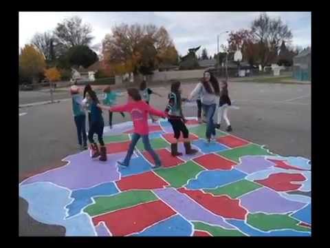 how to paint us map on playground