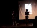 me and mi cousin singing at a gospel rap concert at skool