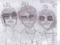 drawing-jonas brothers in sunglasses