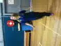 me using a netball as a soccer ball