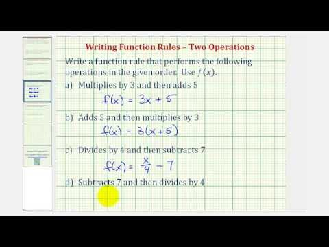 Ex: Writing Function Rules – Two Operations | Math Help from Arithmetic ...