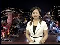Earthquake on live TV news backdrop pre-recorded 