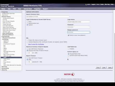 Xerox Network Setup Configuration Xerox Network Setup Configuration