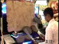 Drummania with cardboard covering screen