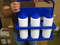 Deluxe Water Bottle Set with Plastic Rack