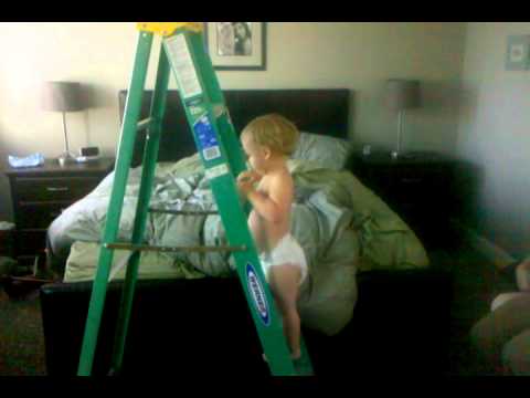 Jake climbing ladder